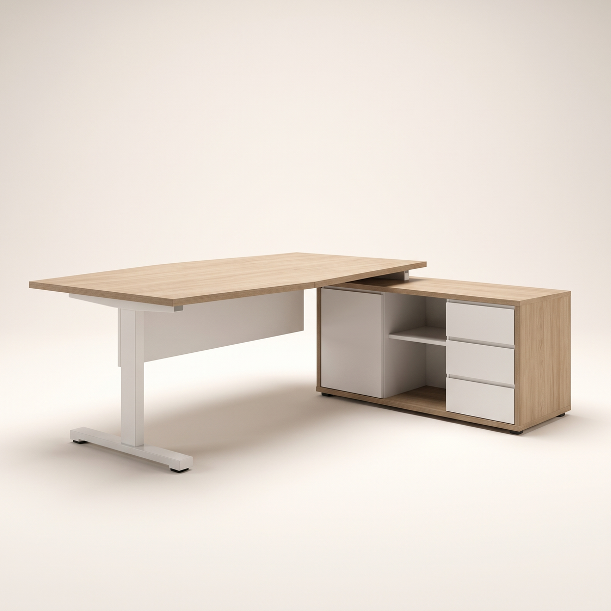 Executive Height Adjustable L-Shaped Desk, studio view