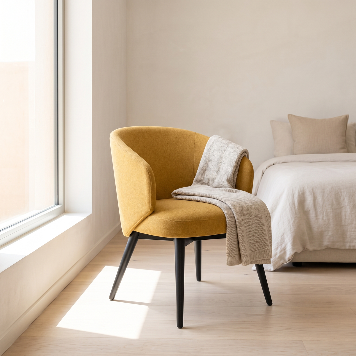Yellow Accent Armchair, second room view