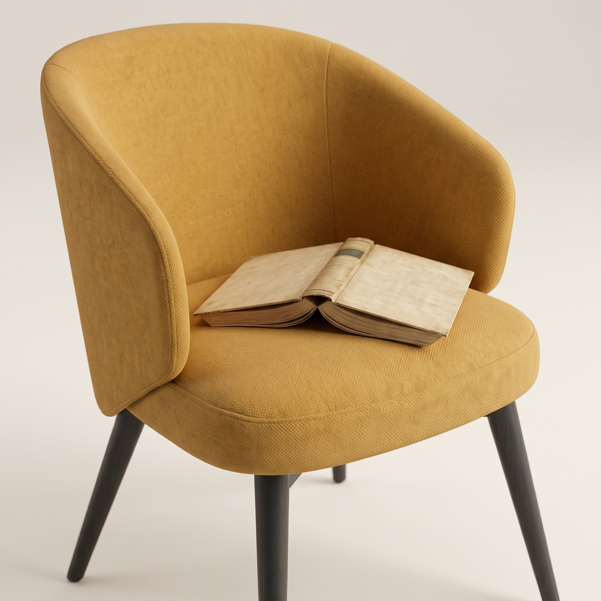 Yellow Accent Armchair, styled detail