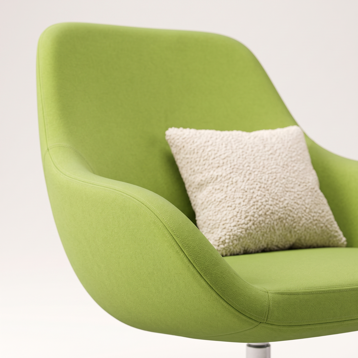 Lime Green Visitor Chair, styled detail