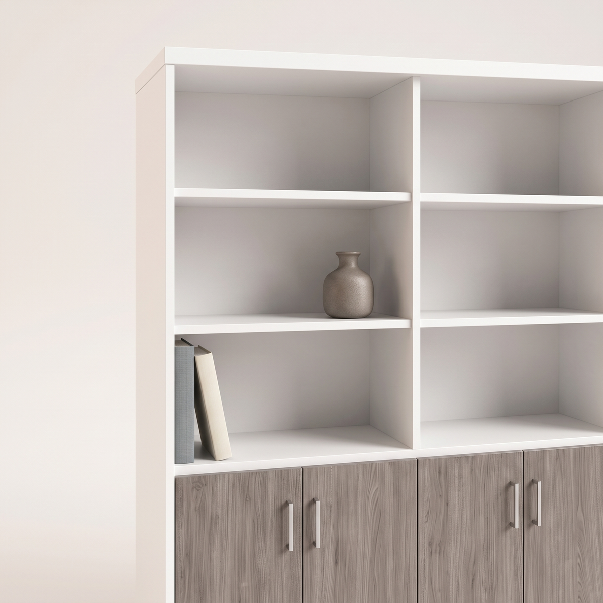 Executive Office Filing Cabinet with Shelves, styled detail