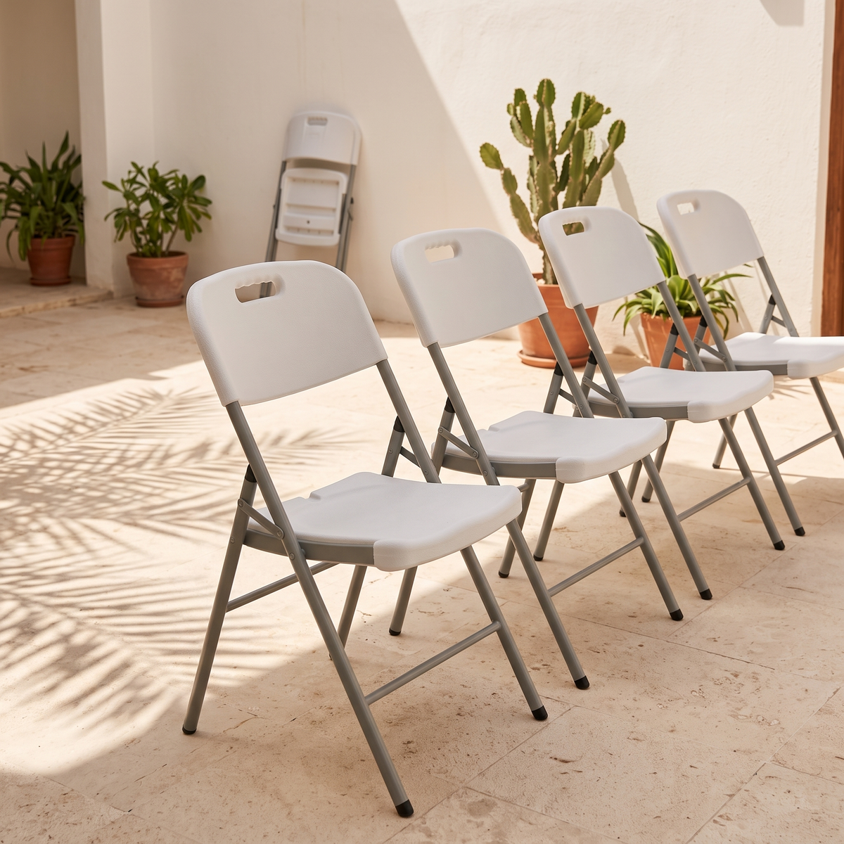 HP-53D White Folding Garden Chair, second room view
