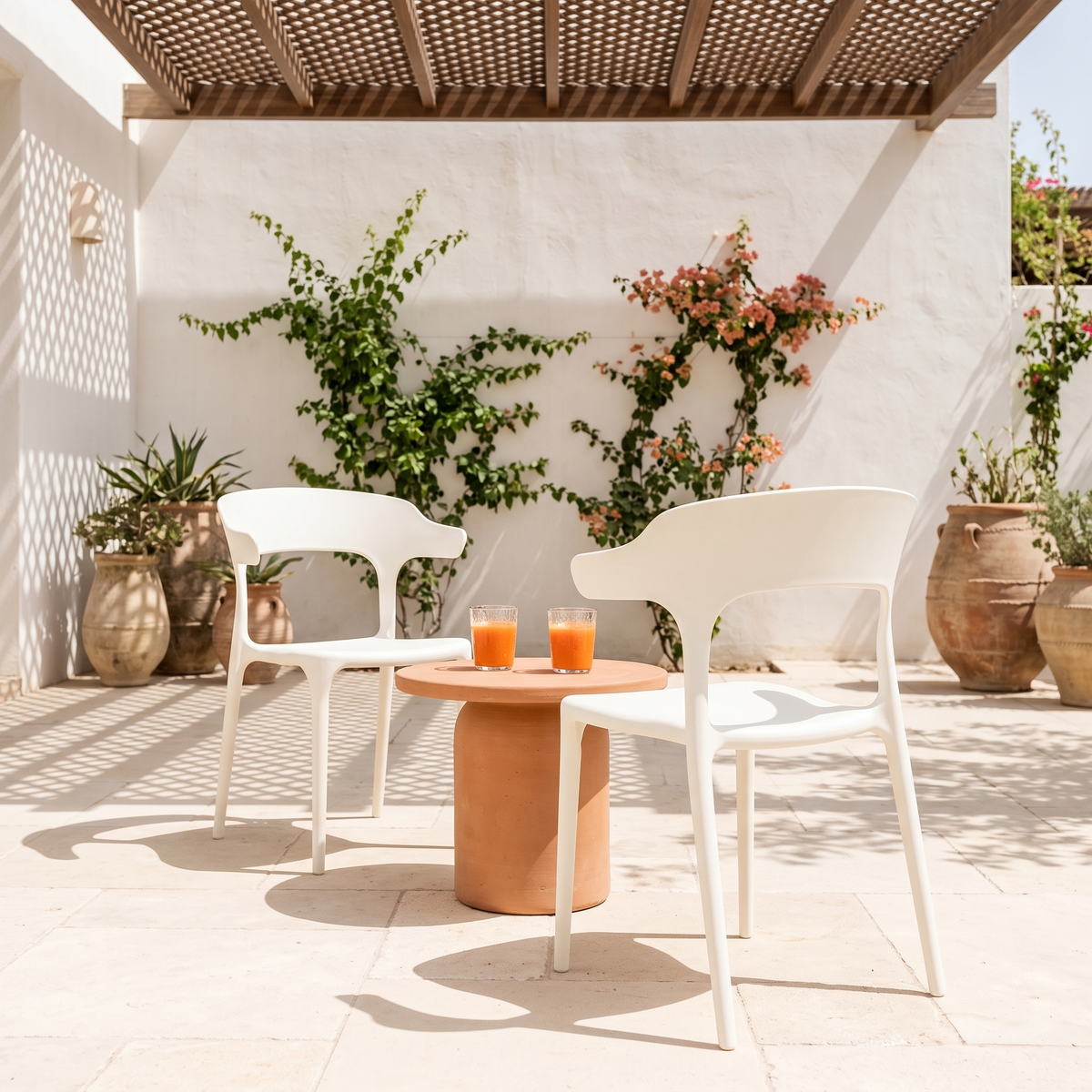White Garden Chair #8130, second room view