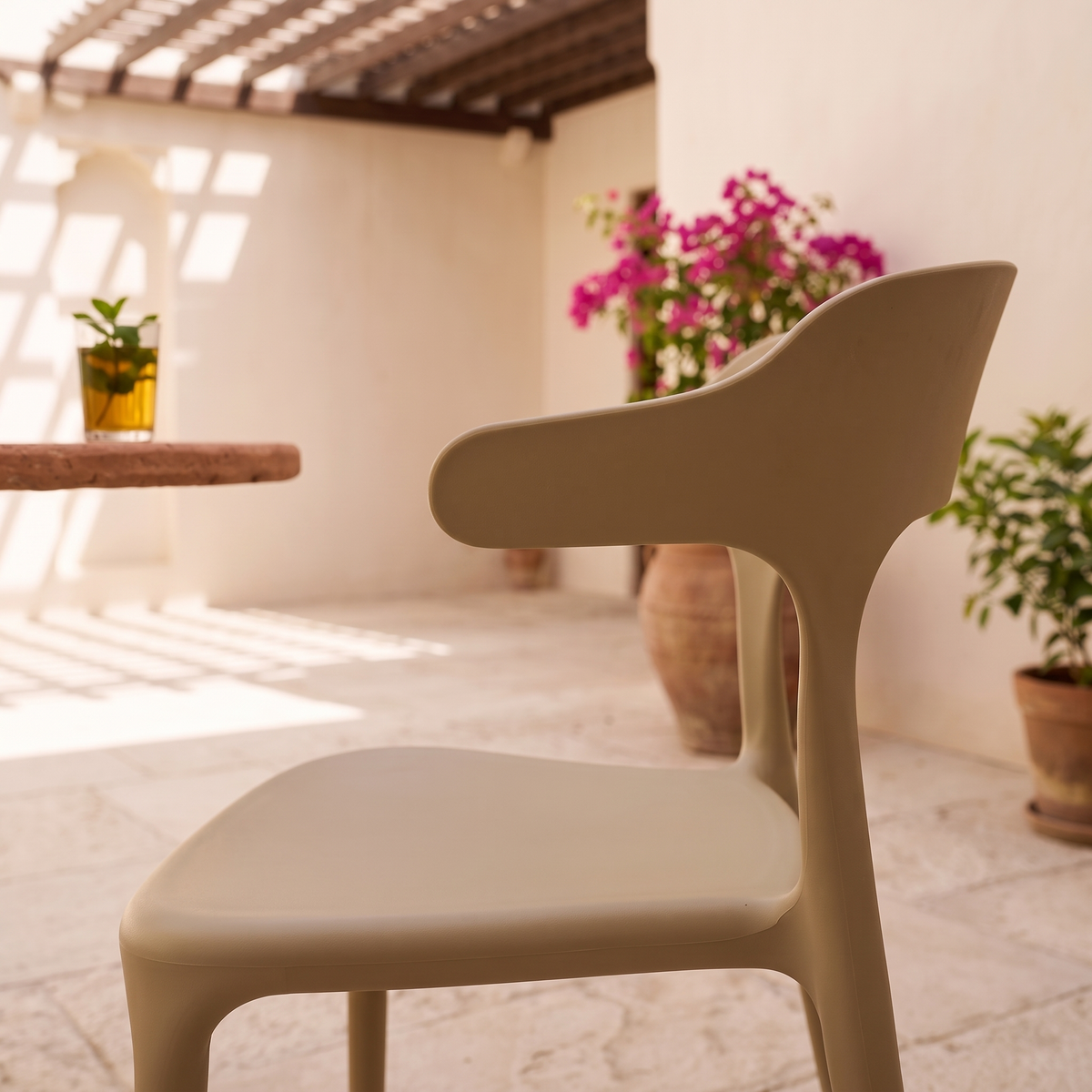 Khaki Garden Chair #8130, close view