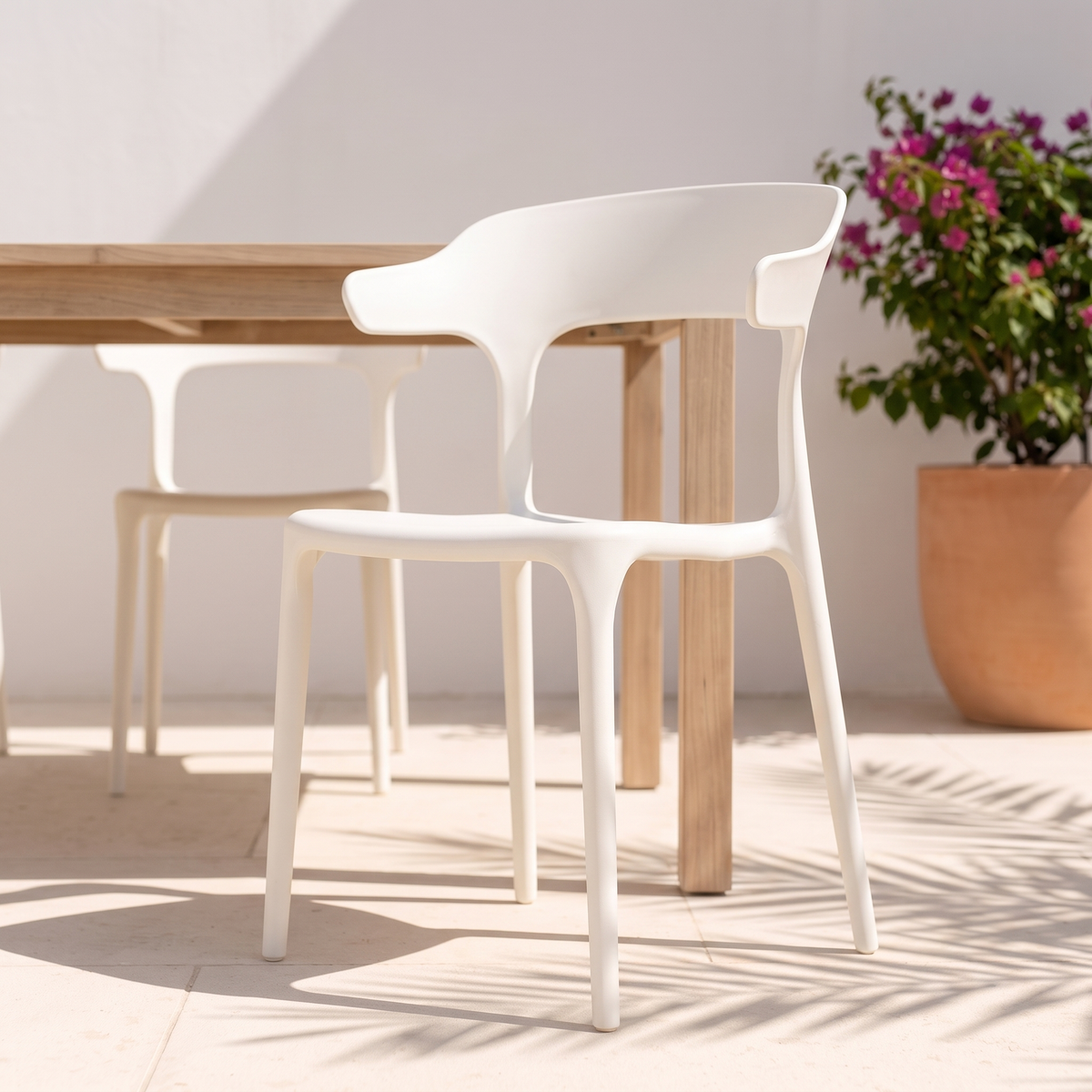 White Garden Chair #8130, close view