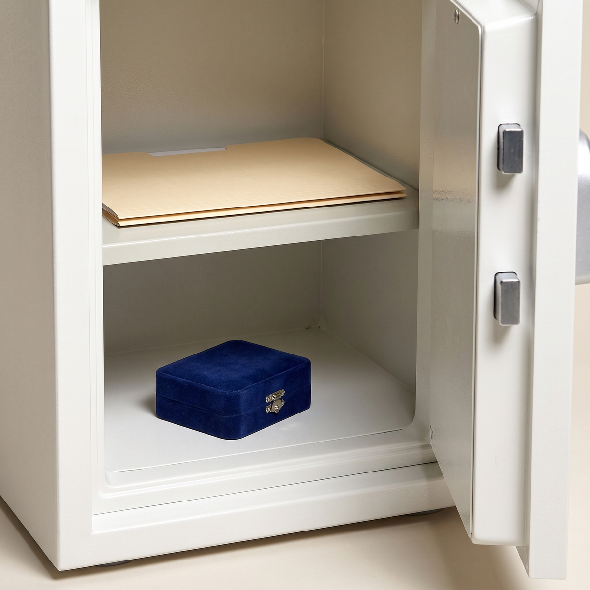 Uchida White Security Safe #UBH-57VE, styled detail