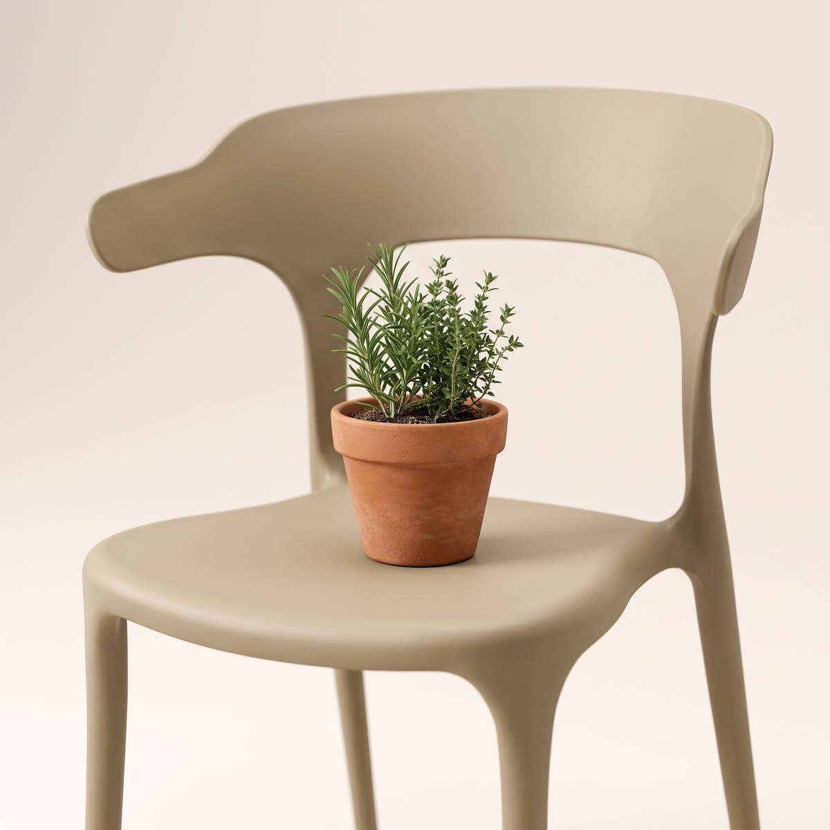 Khaki Garden Chair #8130, styled detail