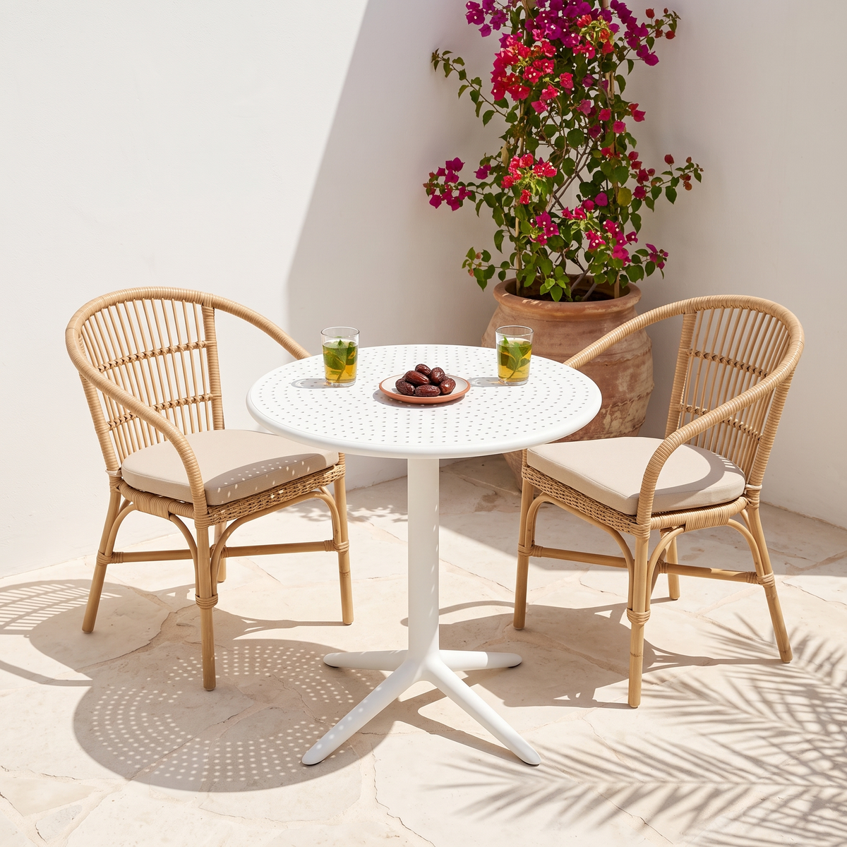White Garden Table #8302 in a Muscat home