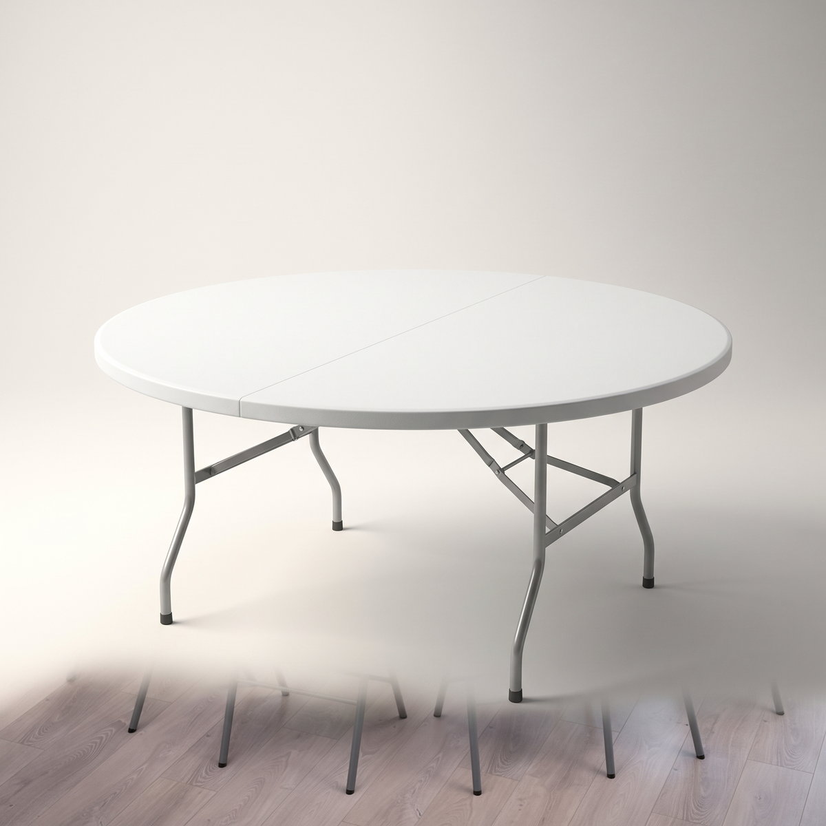 Round White Folding Garden Table #HP-170YZ, studio view