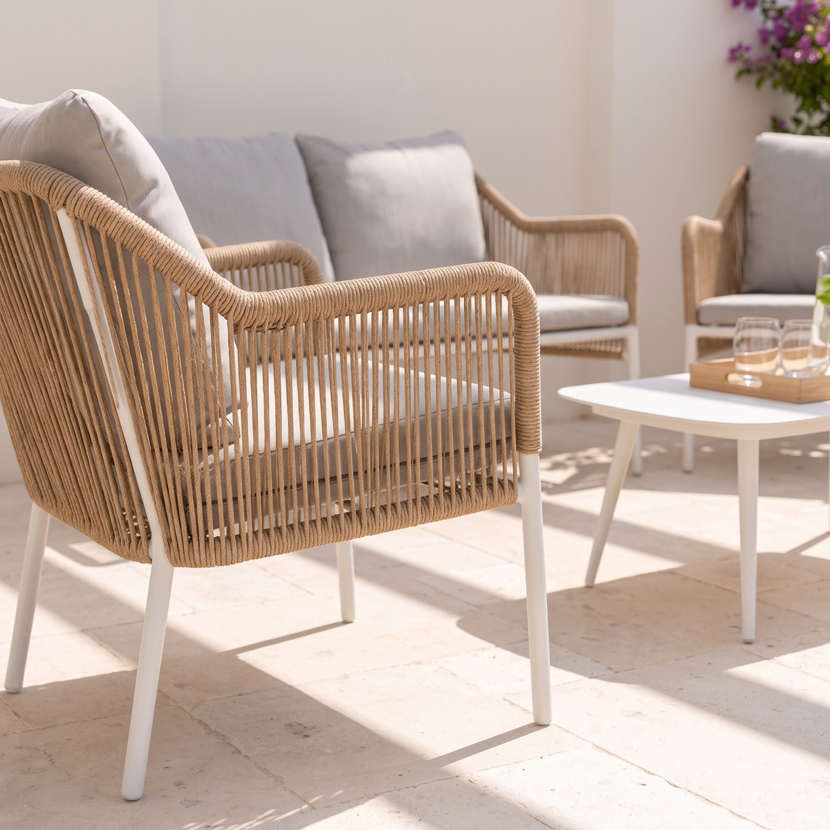 Duiven Garden Sofa Set #D61020-4, close view