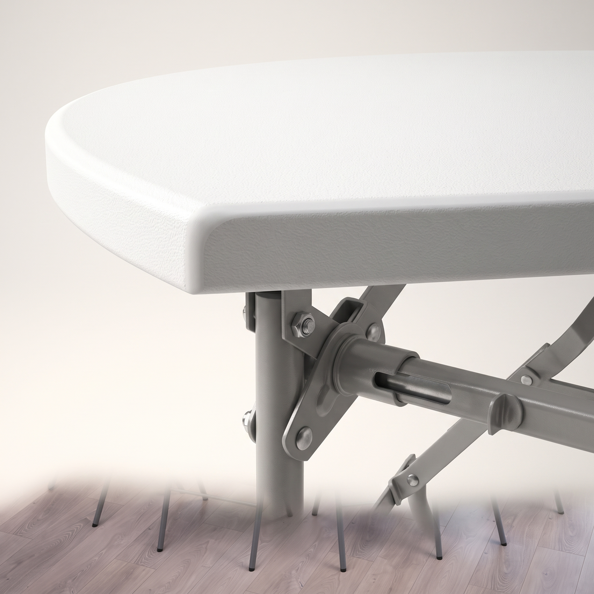 Round White Folding Garden Table #HP-170YZ, material detail