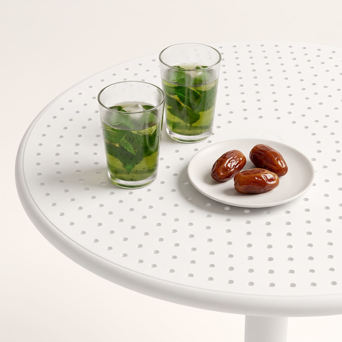 White Garden Table #8302, styled detail