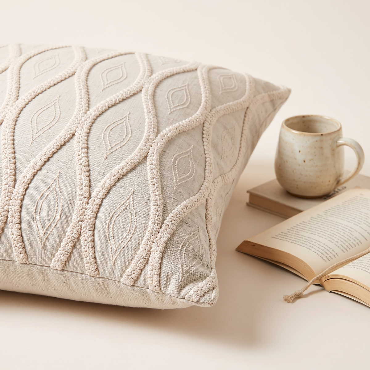 Luxury Linen Decorative Cushion Cover, styled detail