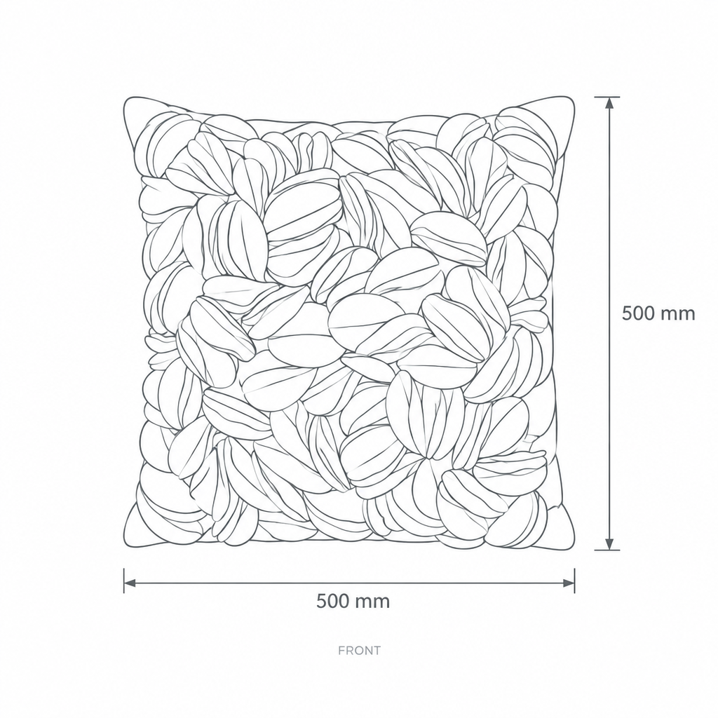 Luxury Textured Decorative Cushion Cover, dimensions drawing