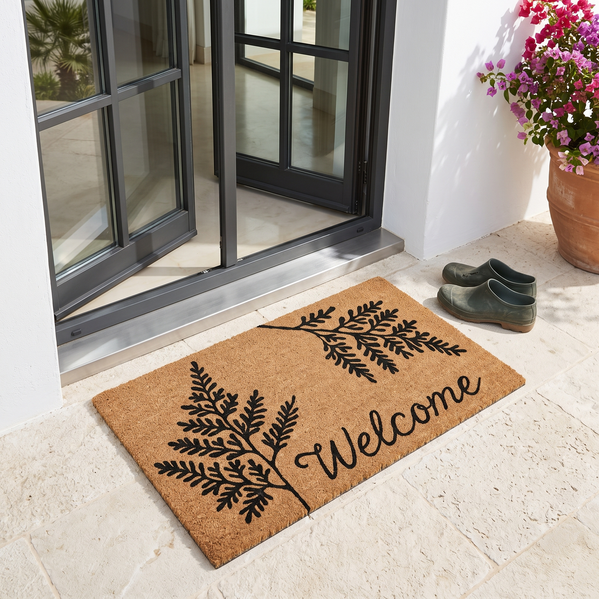 Welcome Fern Print Doormat #28327, second room view