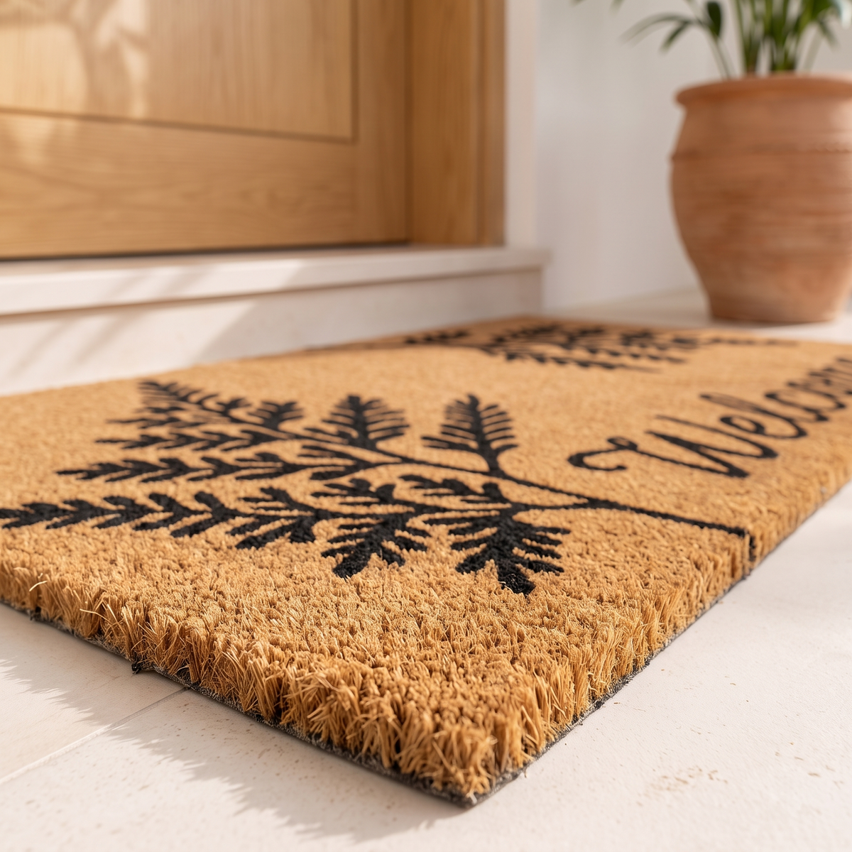 Welcome Fern Print Doormat #28327, close view