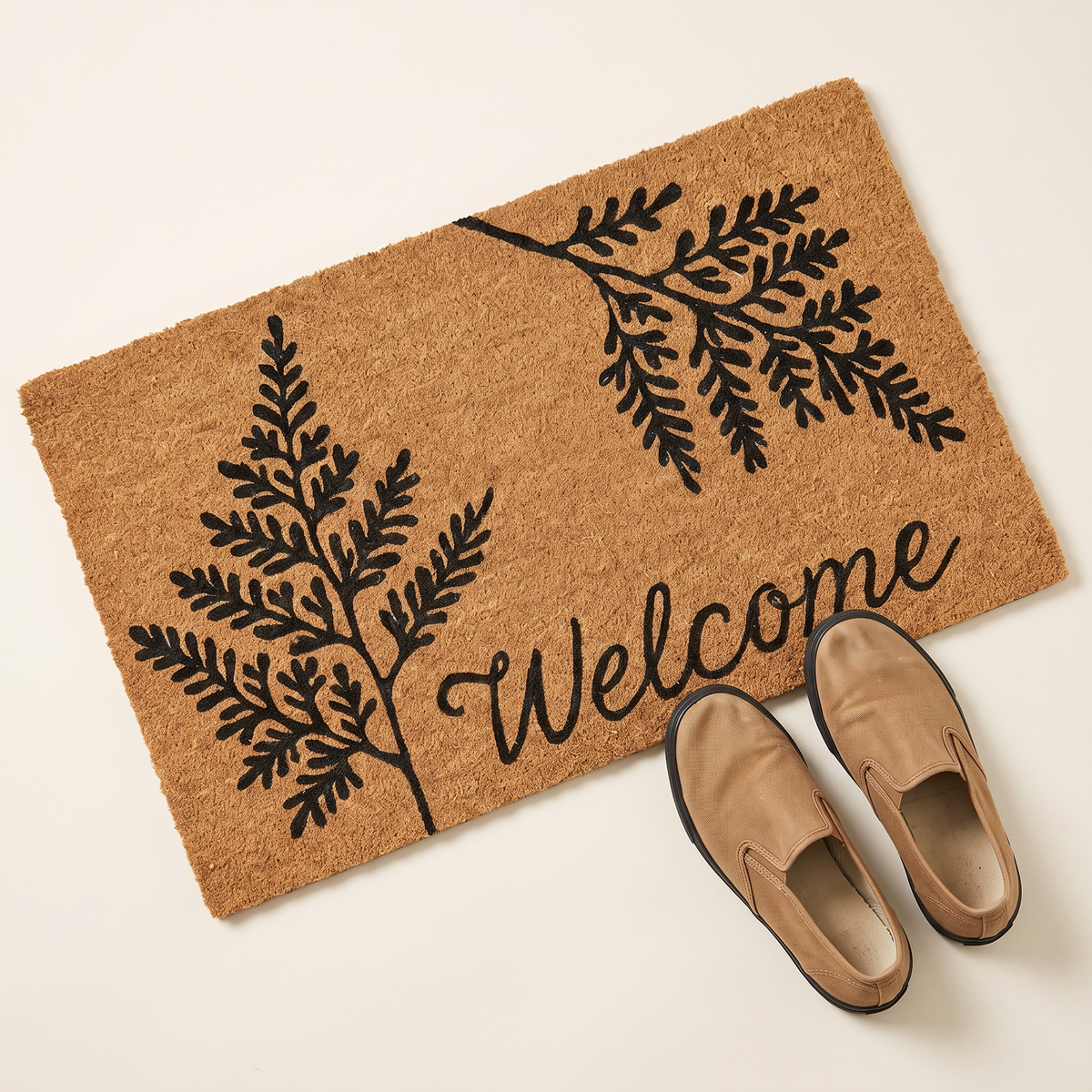 Welcome Fern Print Doormat #28327, styled detail