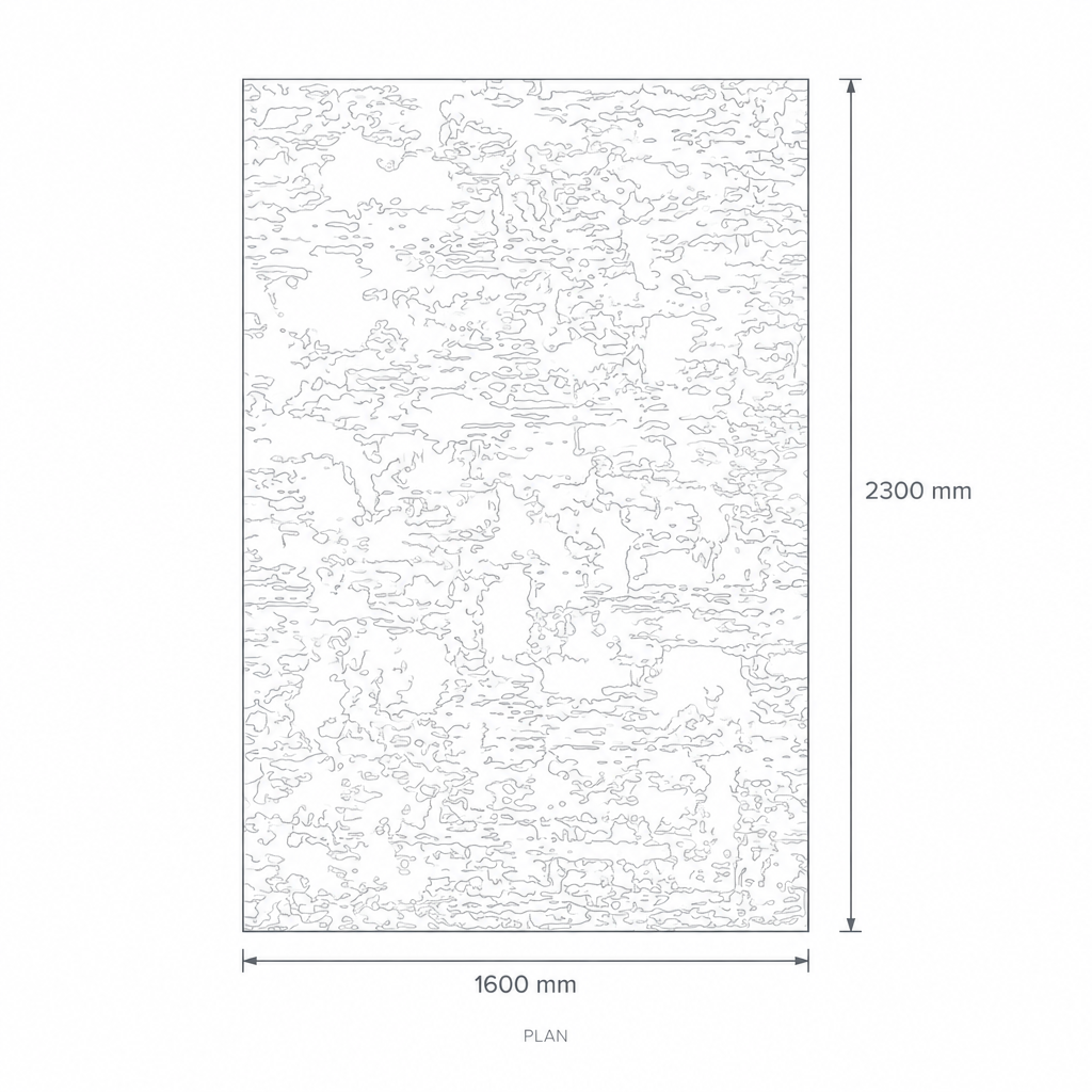 160x230 Carpet Rug #P06625-17426A, dimensions drawing