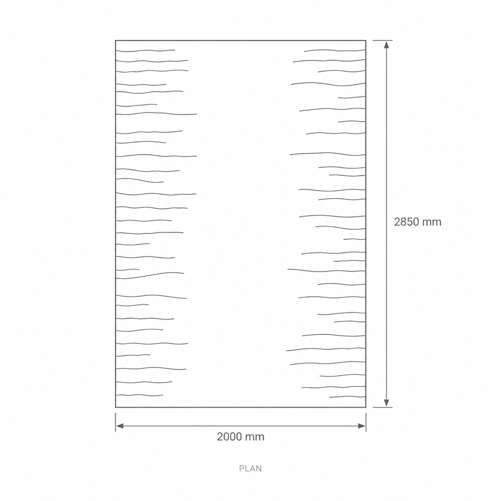 200×285 Ledex Rug #59001Y, dimensions drawing