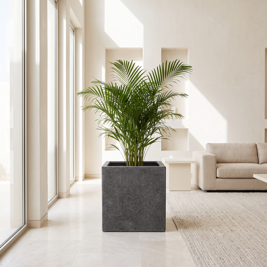44x44x38cm Square Stone-Look Fiberclay Planter