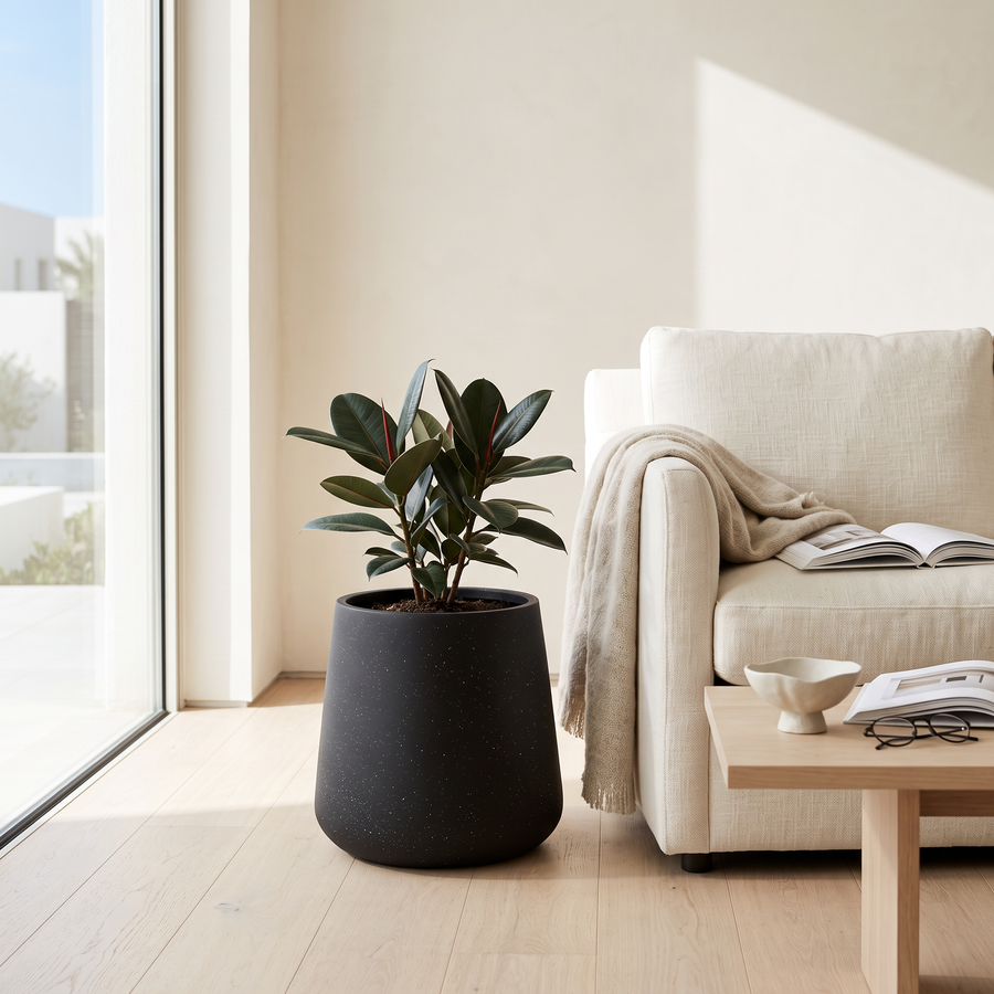 30x31cm Black Fiberclay Planter #KD-003