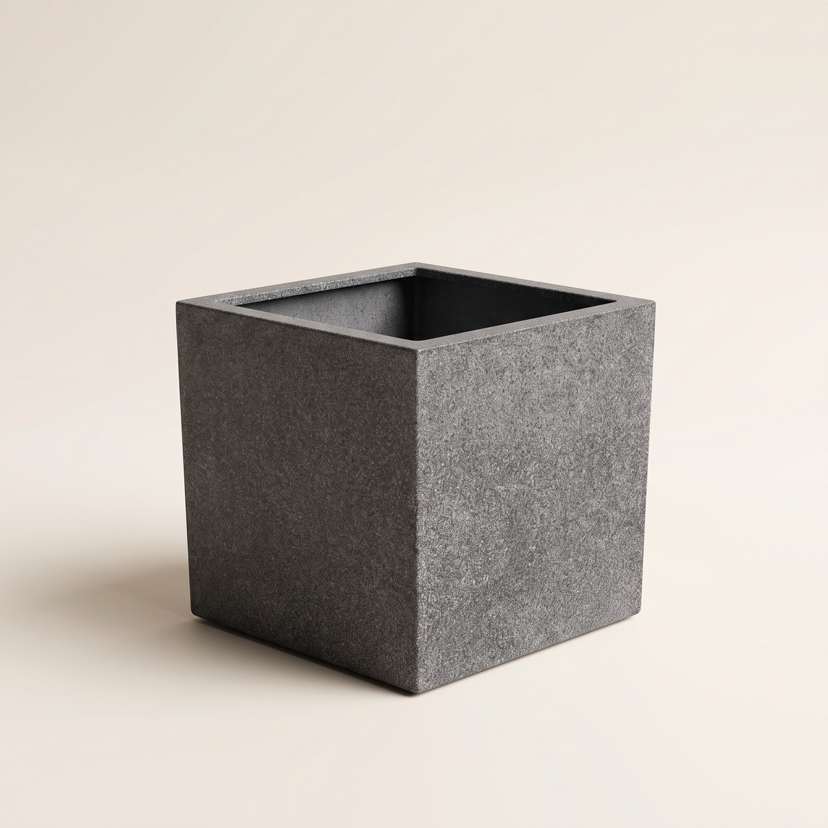 44x44x38cm Square Stone-Look Fiberclay Planter, studio view