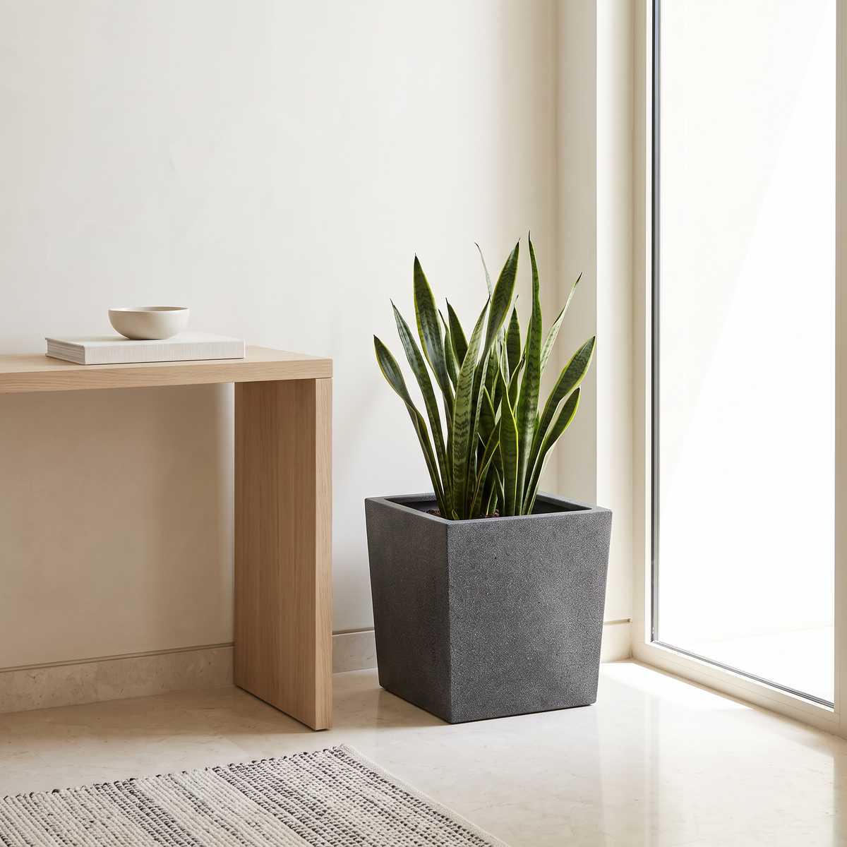 34x34x30cm Square Stone-Look Fiberclay Planter #KD-030, second room view