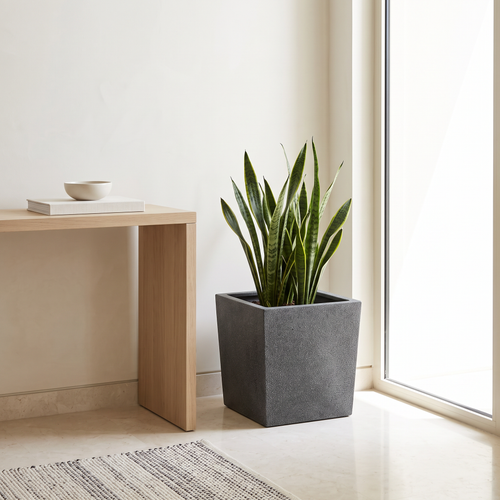34x34x30cm Square Stone-Look Fiberclay Planter #KD-030, second room view