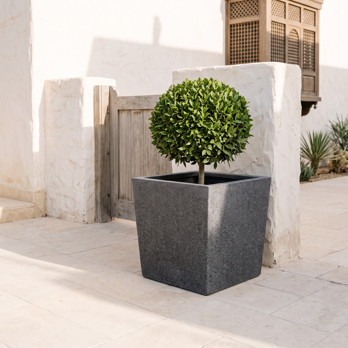 44x44x38cm Square Stone-Look Fiberclay Planter, second room view