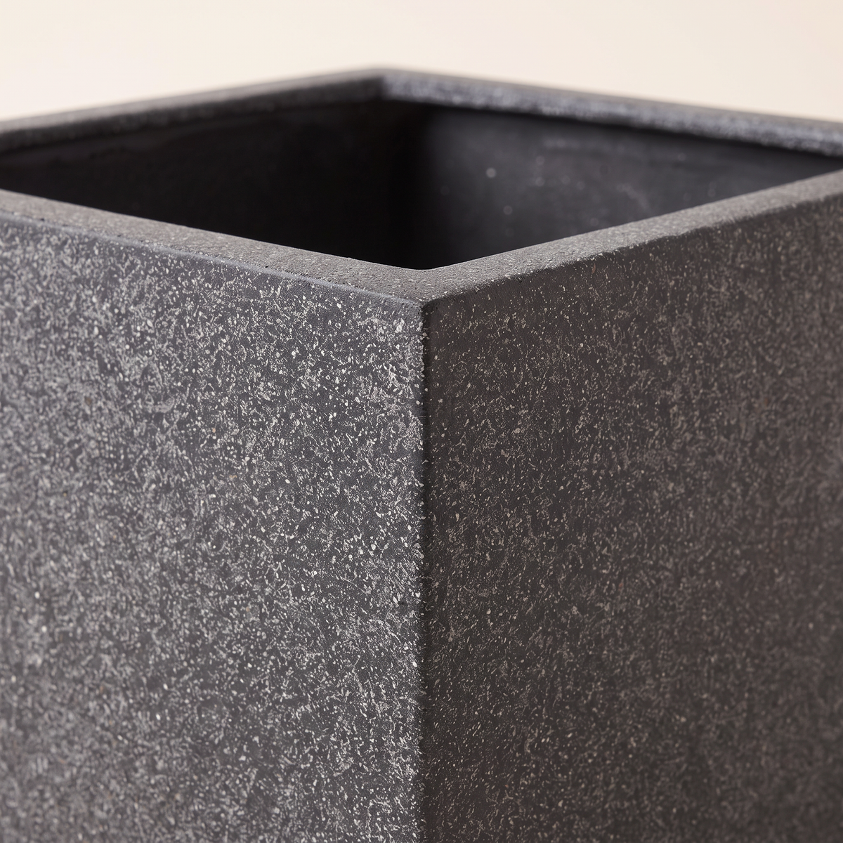 34x34x30cm Square Stone-Look Fiberclay Planter #KD-030, material detail