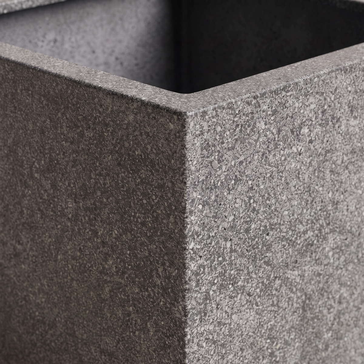 44x44x38cm Square Stone-Look Fiberclay Planter, material detail
