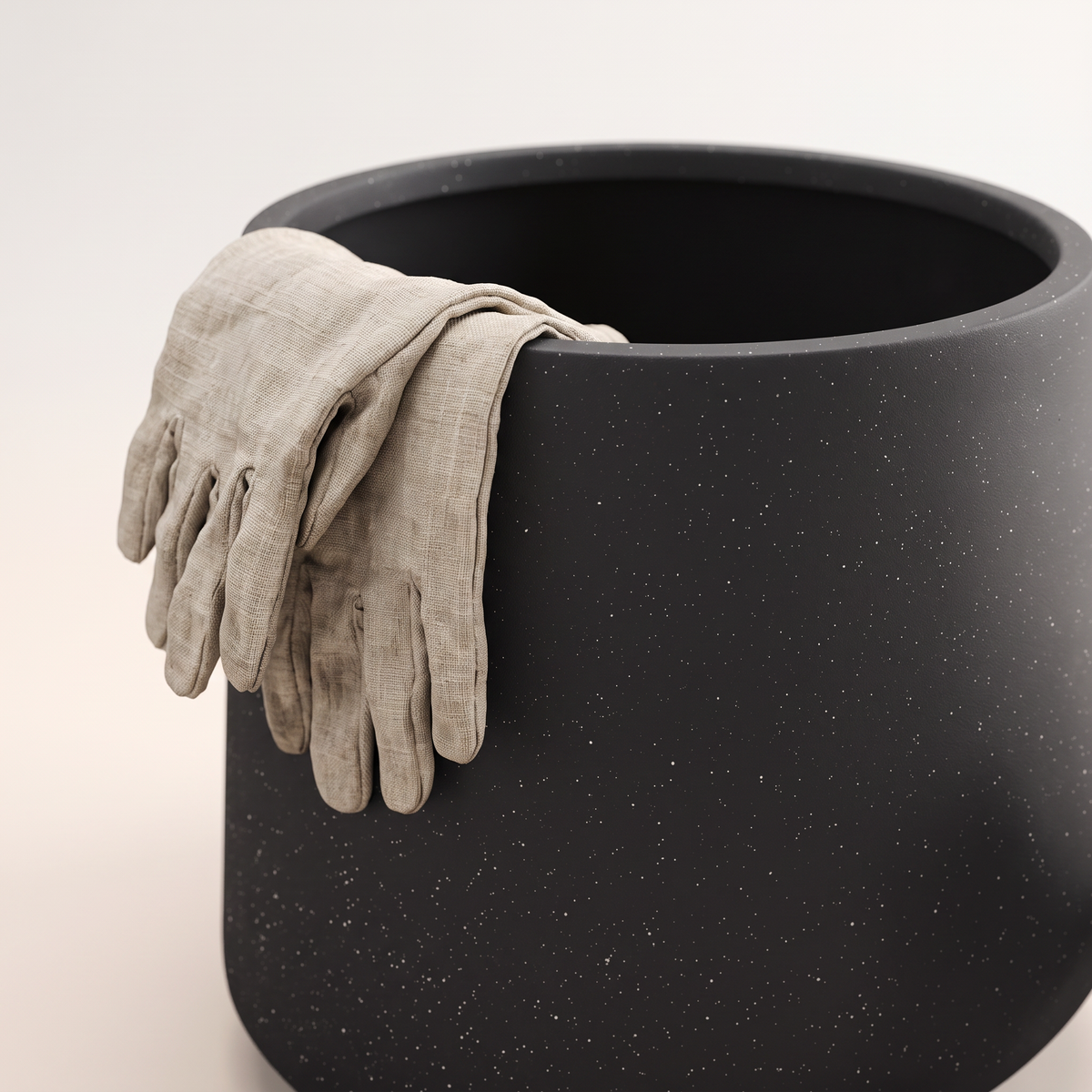 30x31cm Black Fiberclay Planter #KD-003, styled detail