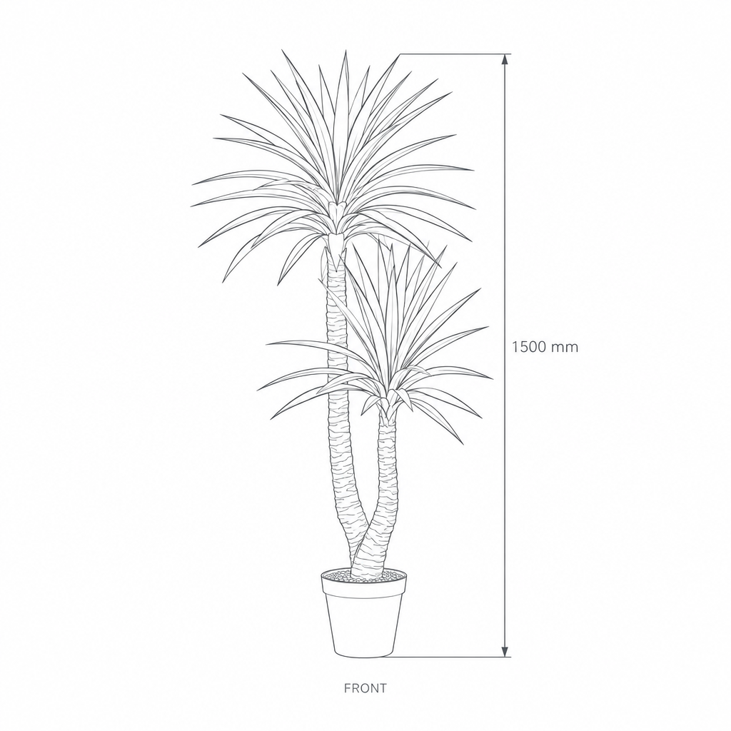 150cm Artificial Plant #JWT3494, dimensions drawing