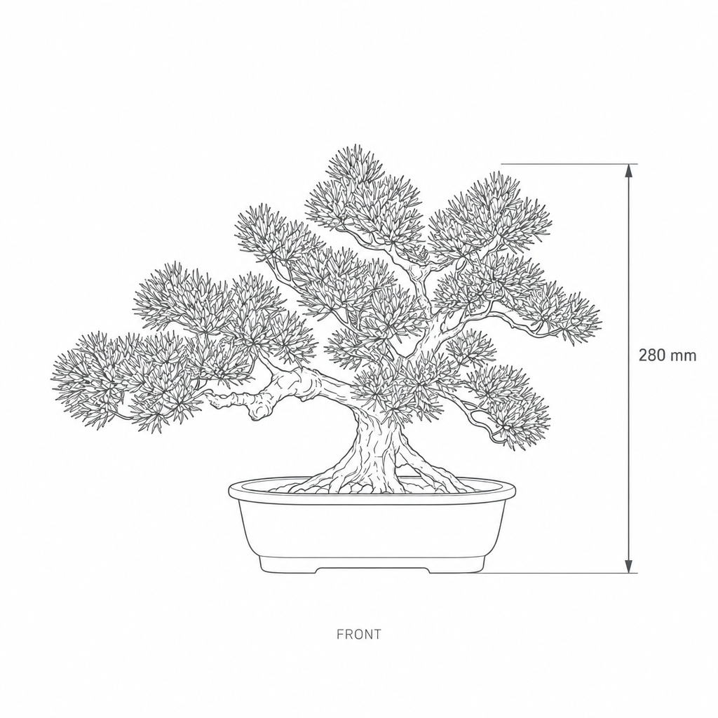 28cm Artificial Plant #JWT3813, dimensions drawing