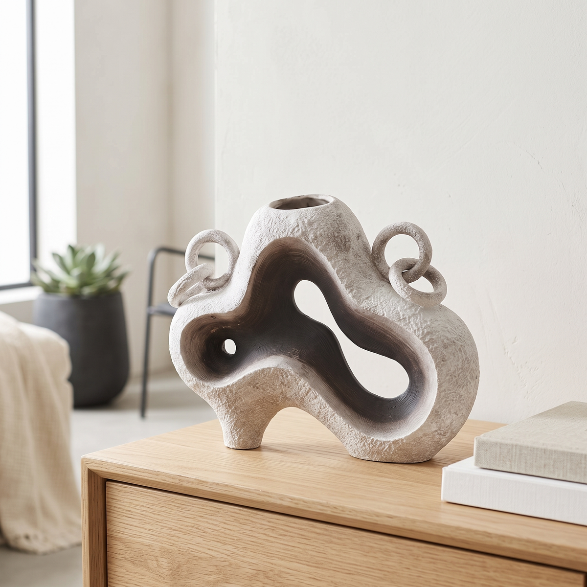 Abstract Sculptural Ceramic Vase in a Muscat home