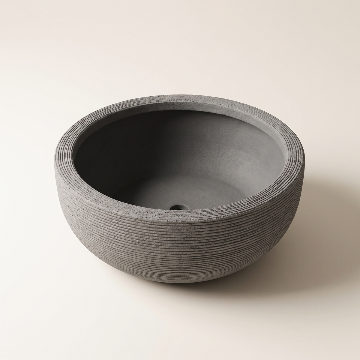 45x30cm Grey Textured Fiberclay Planter #KD-020, studio view