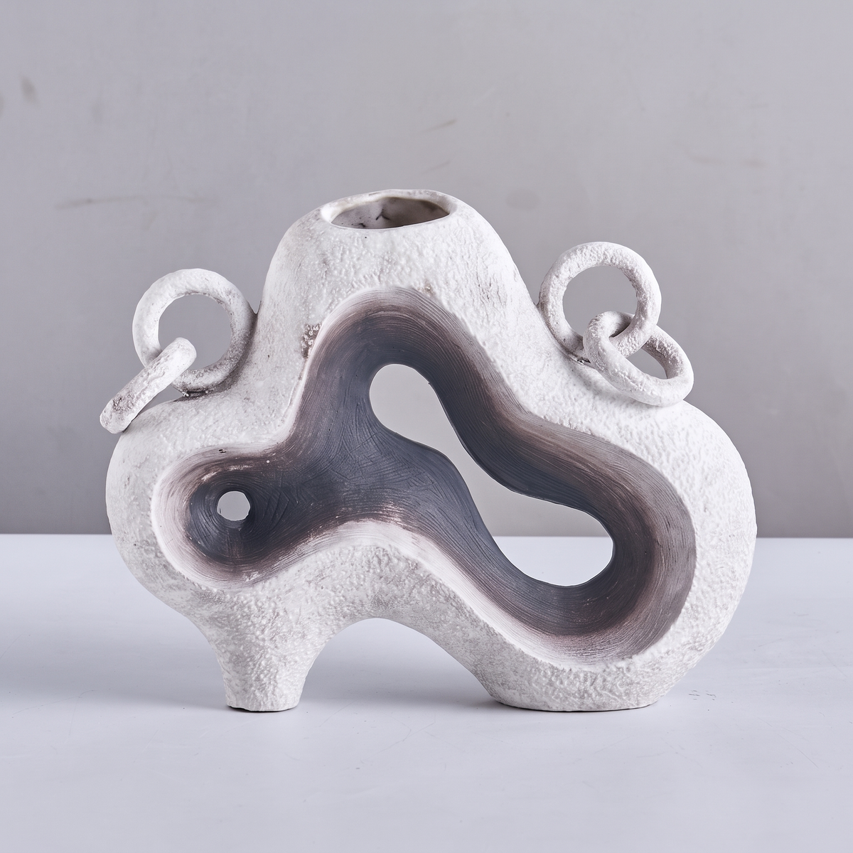 Abstract Sculptural Ceramic Vase, studio view