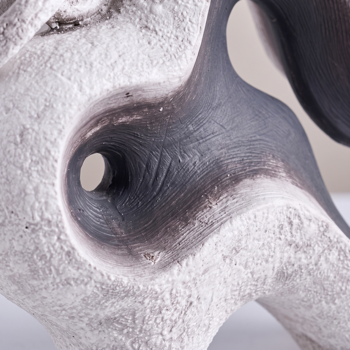 Abstract Sculptural Ceramic Vase, material detail