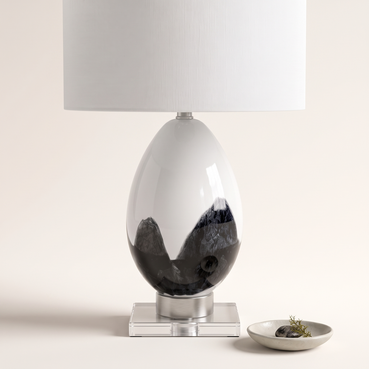 Ceramic Table Lamp, styled detail