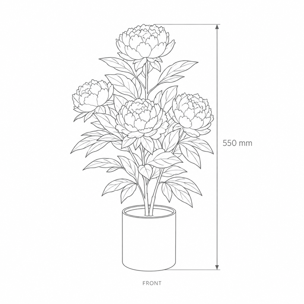 55cm Artificial Plant #JWT3475-2, dimensions drawing