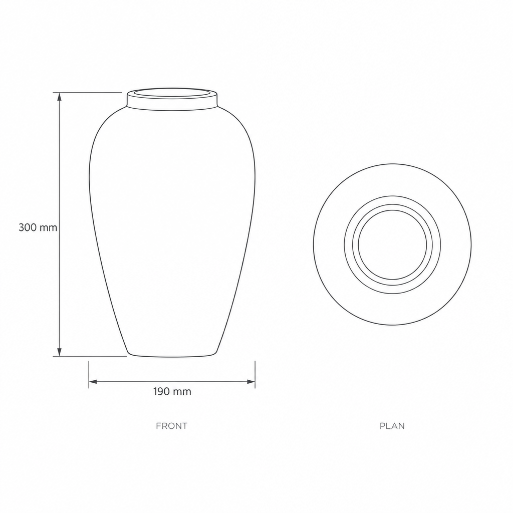 Decorative Porcelain Vase #SLD021-M, dimensions drawing