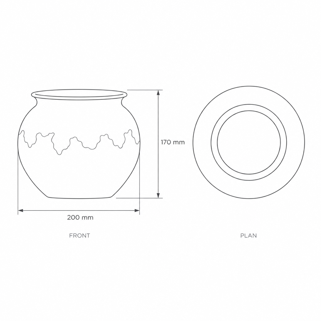 Decorative Porcelain Vase #SLD041-S, dimensions drawing