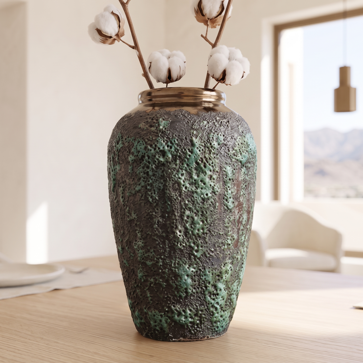 Decorative Porcelain Vase #SLD064-M, close view