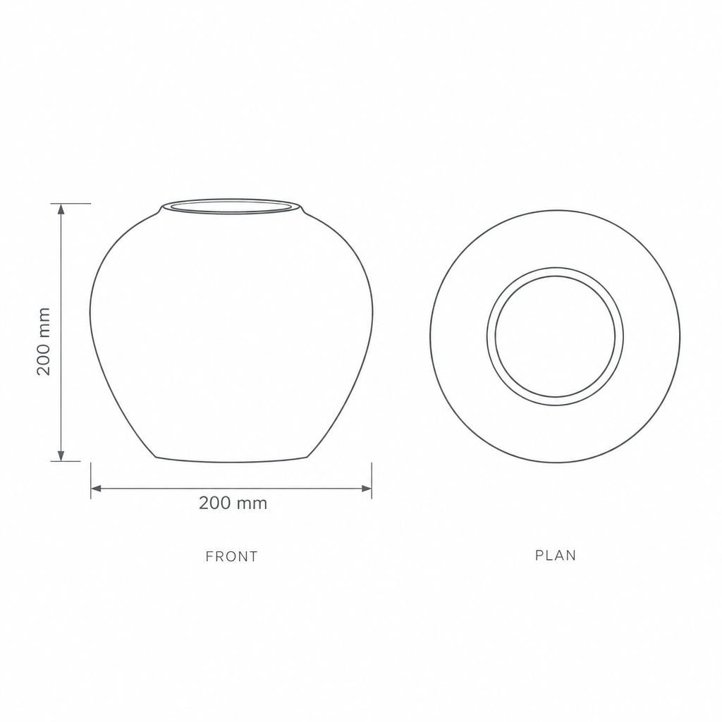 Decorative Porcelain Vase #SLD059-S, dimensions drawing