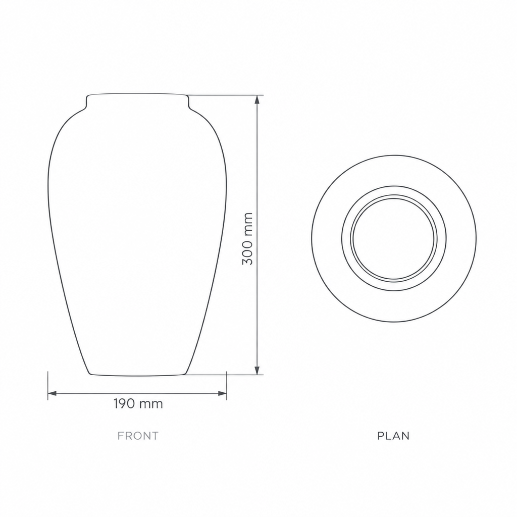 Decorative Porcelain Vase #SLD068-M, dimensions drawing