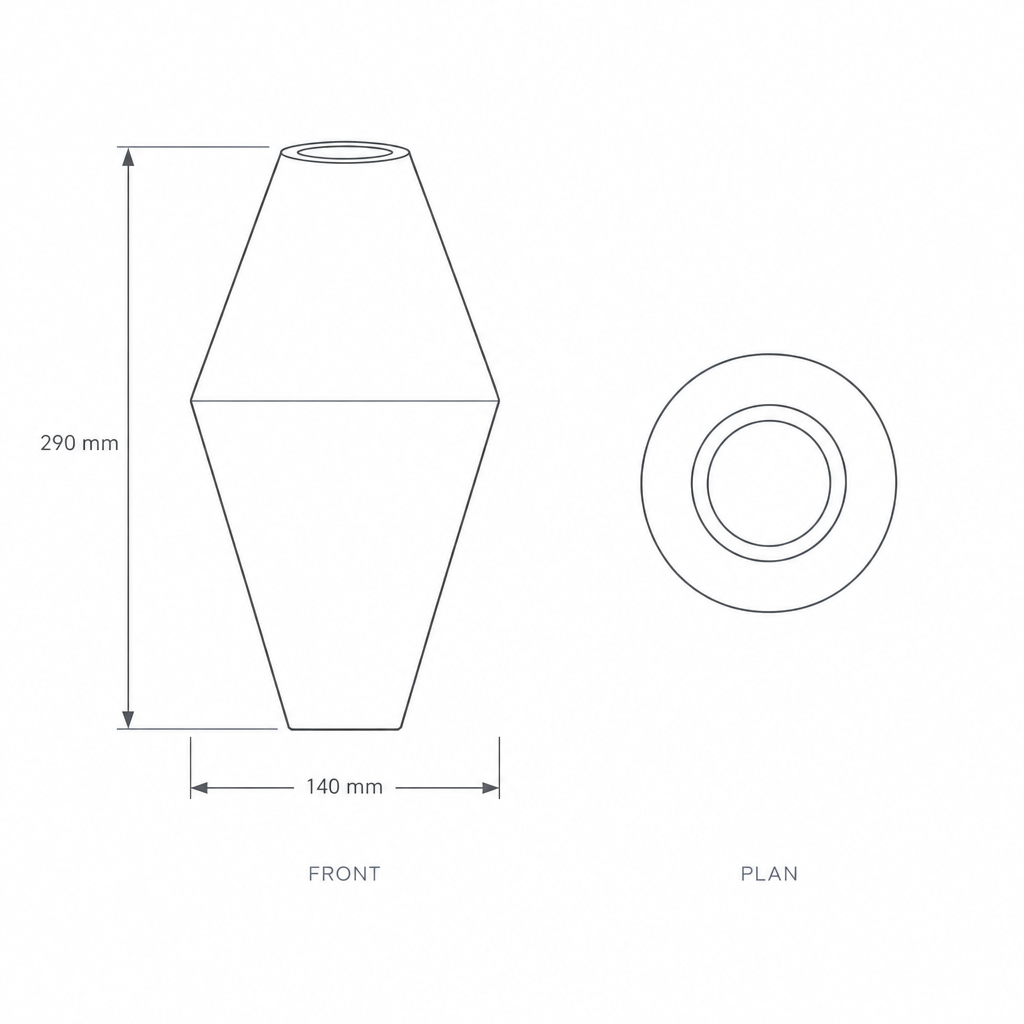 Decorative Porcelain Vase #SLD112-L, dimensions drawing