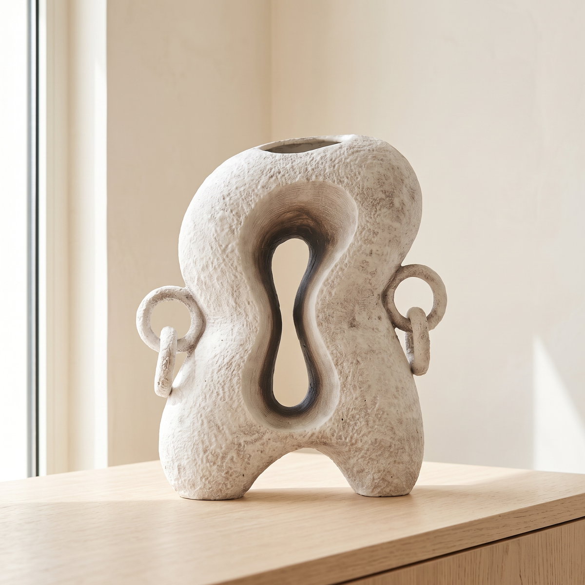 Organic Sculptural Ceramic Vase in a Muscat home