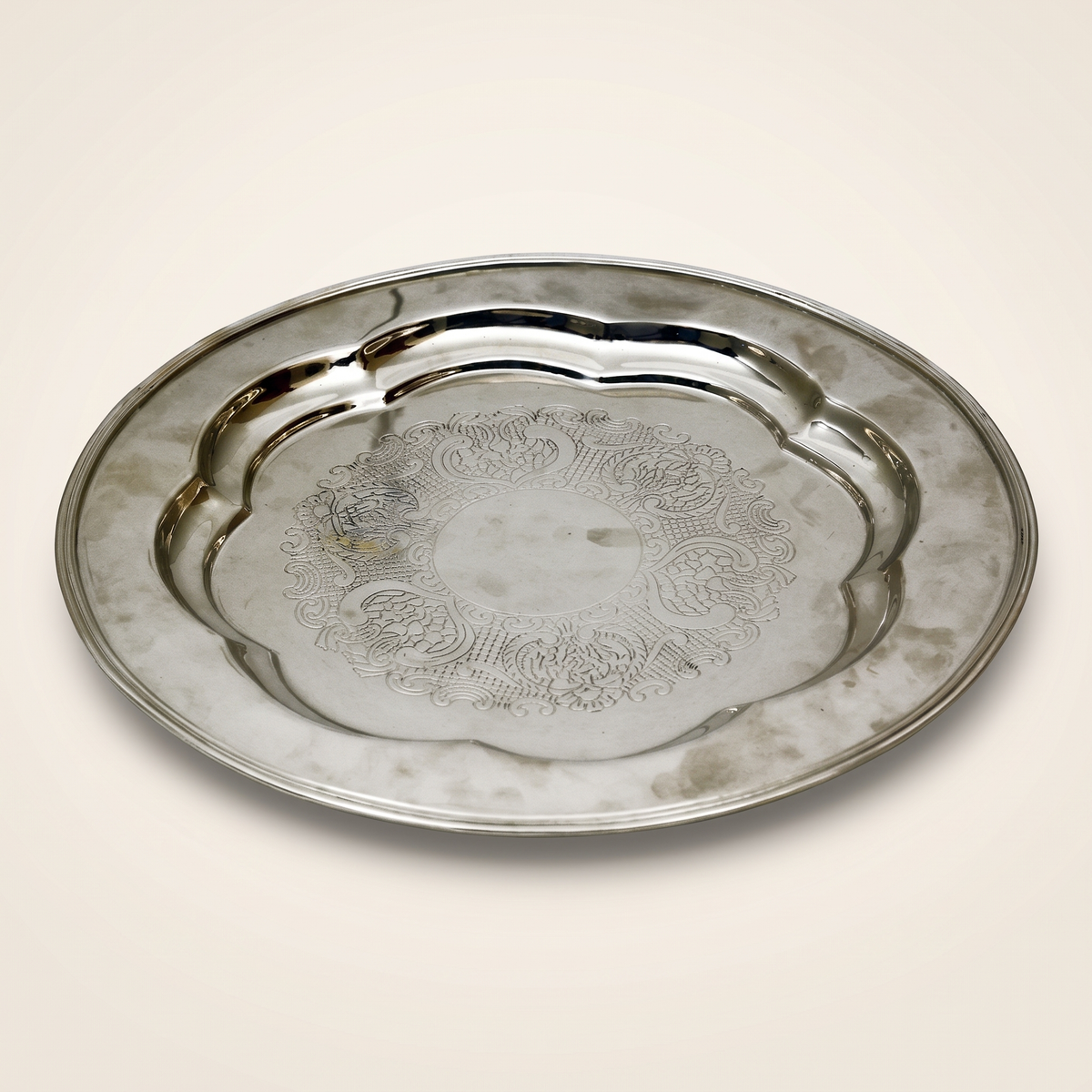 Round Brass Tray #FS760, studio view