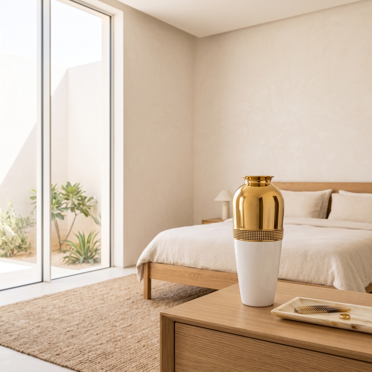 Gold & White Decorative Vase #406-1, second room view