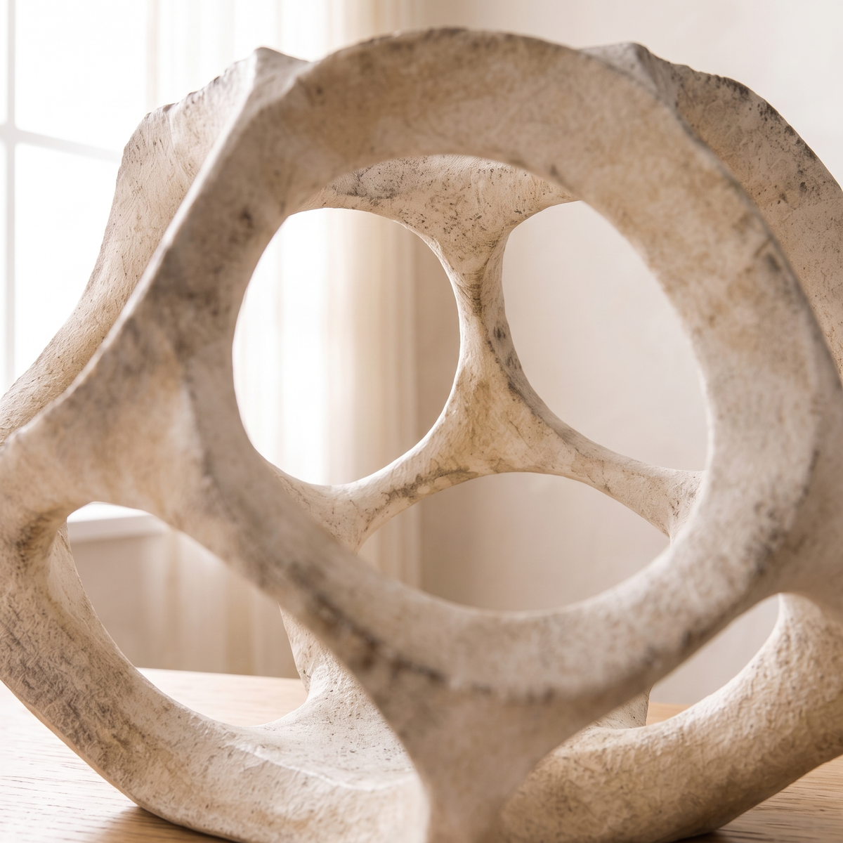 Interwoven Form Abstract Sculpture, close view